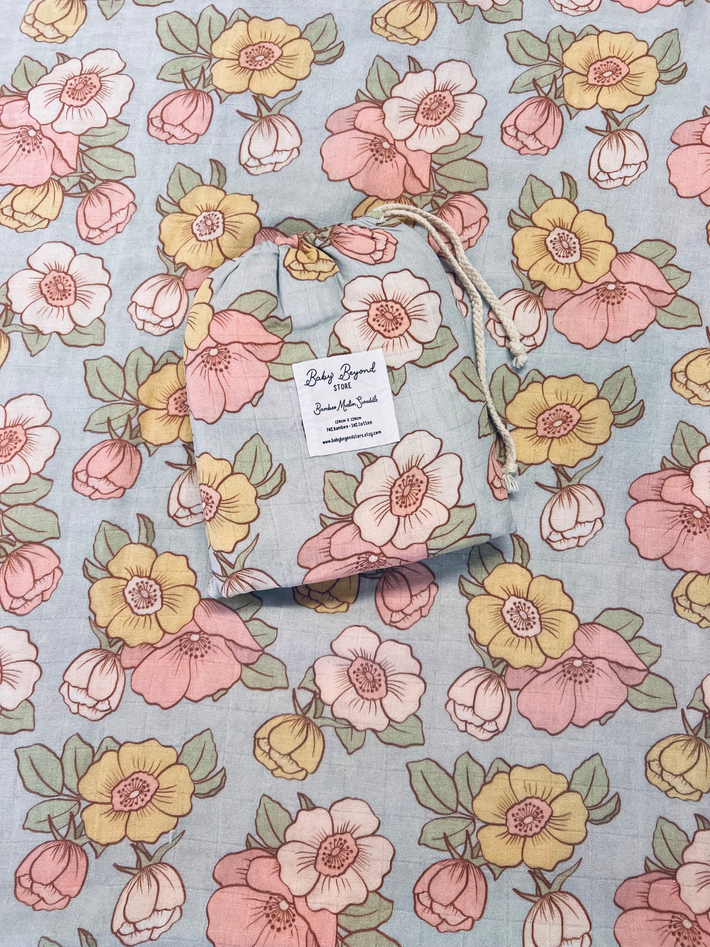 Bamboo Muslin Swaddle - Sweet Floral