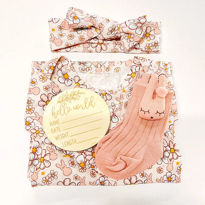 Newborn Sleep Gown Gift Set - Daisy Bunny