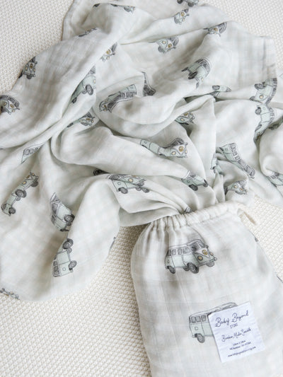 Bamboo Muslin Swaddle - Checked Vans
